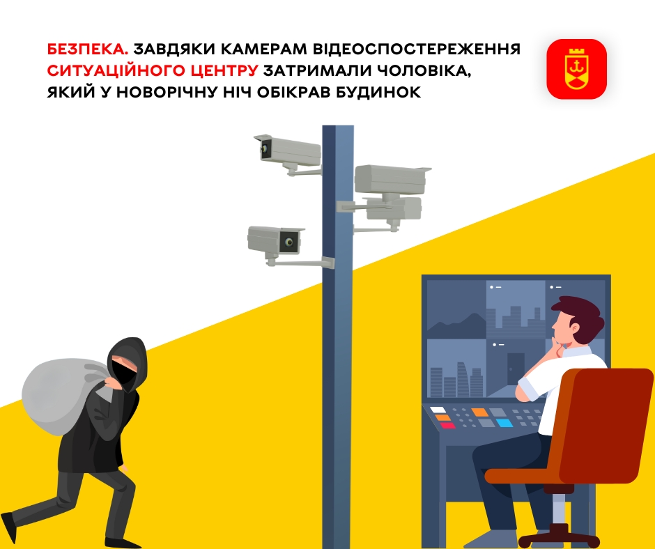 Безпека. Завдяки камерам відеоспостереження Ситуаційного центру затримали чоловіка, який у новорічну ніч обікрав будинок